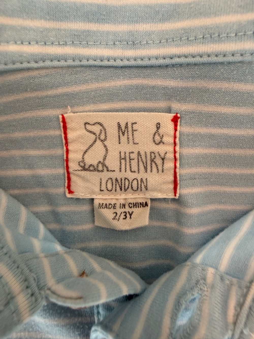Me & Henry London Boys’ Preppy Short-Sleeve Blue Striped Polo Shirt • Size 2/3Y - Picture 2 of 12